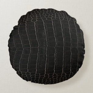Luxurious crocodile leather: textile texture. round cushion