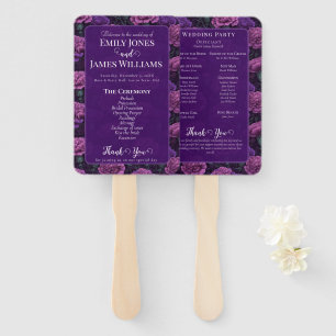 Luxurious Custom Purple Carnation Petal Wedding Hand Fan