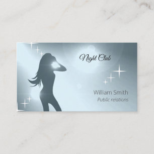 Luxurious Cyan Brilliant Dancing Girl Silhouette Business Card