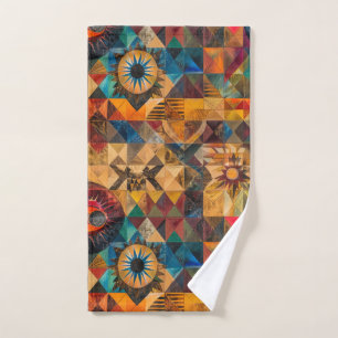 Luxurious Cyan "Inherited Artistry" Plush Hand Tow Towel