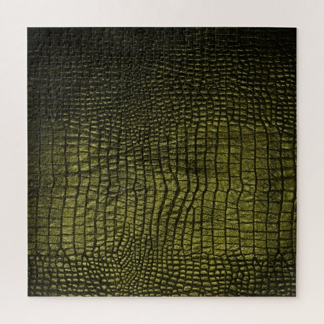 Luxurious dark crocodile skin texture. jigsaw puzzle (Vertical)