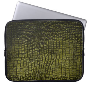 Luxurious dark crocodile skin texture. laptop sleeve