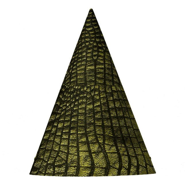 Luxurious dark crocodile skin texture. party hat (Front)