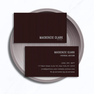 Luxurious Deep Burgundy Pinstripe  Business Card