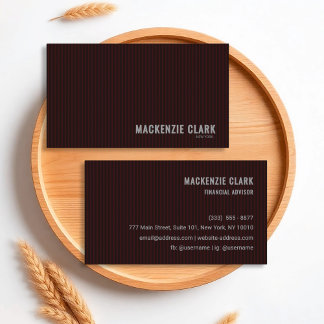 Luxurious Deep Burgundy Pinstripe  Business Card
