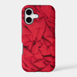 Luxurious Deep Crimson Crumpled Textile Background