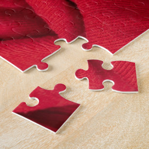 Luxurious Deep Crimson Crumpled Textile Background Jigsaw Puzzle