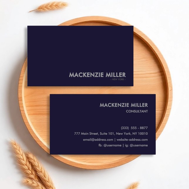 Luxurious Deep Navy Blue Monochrome Business Card (Creator Uploaded)