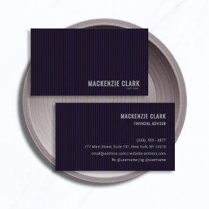 Luxurious Deep Purple Pinstripe Business Card