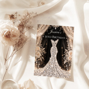 Luxurious Dress Woman's 30th Birthday Party Invitation