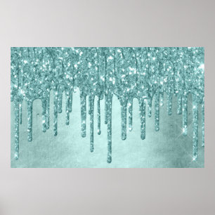 Luxurious Drip Decor   Pastel Turquoise and Mint
