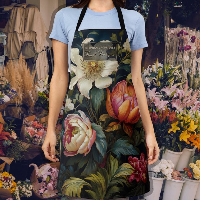 Luxurious Dutch Floral Painting Floral Designer  Apron (Creator Uploaded)