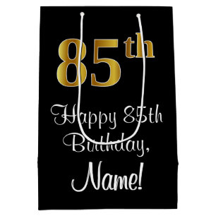 Luxurious, Elegant, Faux Gold Look 85th Birthday Medium Gift Bag