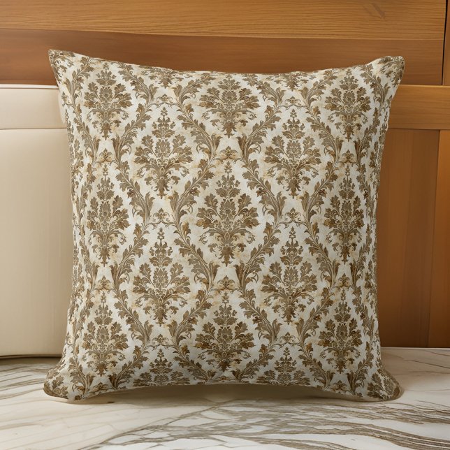 Luxurious Elegant Ivory Damask Cushion (Creator Uploaded)