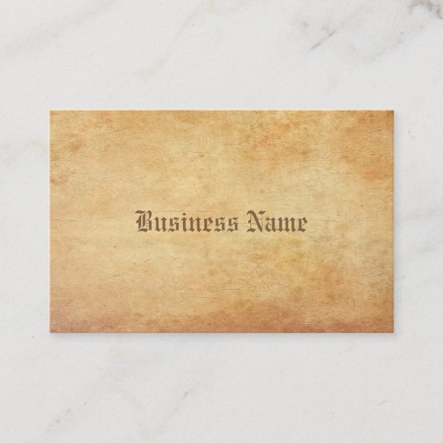 Luxurious Elegant Nostalgic Old Paper Look Cool Business Card (Front)