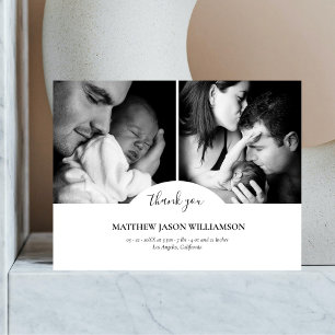 Luxurious Elegant Photo Collage Thank You Baby  Postcard