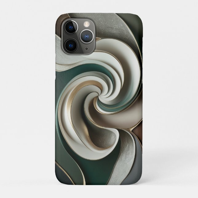 Luxurious elegant swirl green gold grey gift idea  Case-Mate iPhone case (Back)