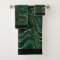 LUXURIOUS EMERALD GREEN MARBLE TOWEL SET