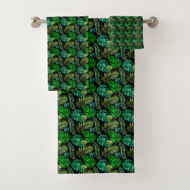LUXURIOUS EMERALD PALM TOWEL SET (Insitu)