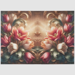 Luxurious Ethereal Baroque Floral Decoupage Tissue Paper