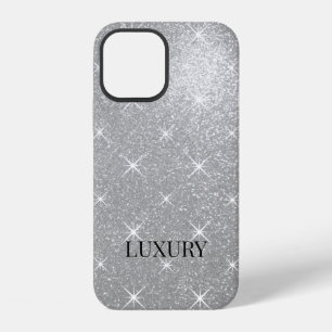 Luxurious faux silver glittery and sparkly custom iPhone 12 case