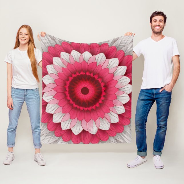   Luxurious Fleece & Sherpa Blanket  - Red, Pink (In Situ)