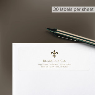 Luxurious Fleur-de-lis Logo White Address Labels