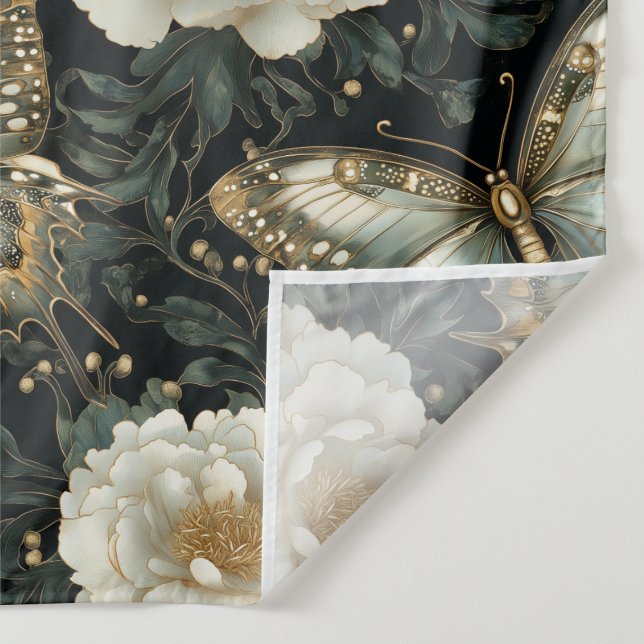 Luxurious Floral & Butterfly Seamless Pattern Tapestry (Detail)