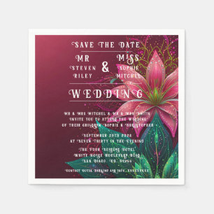 Luxurious Floral Wedding Invitation Suite Napkin