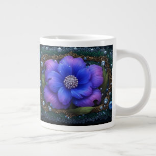 Luxurious Flower With Ornate Frame Large Coffee Mug