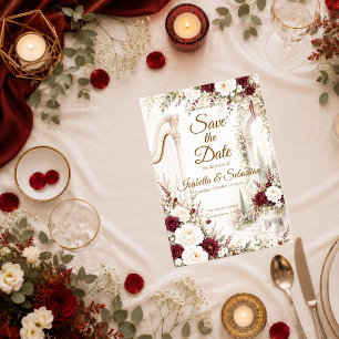 Luxurious Garden Harp Romance Wedding Save The Date