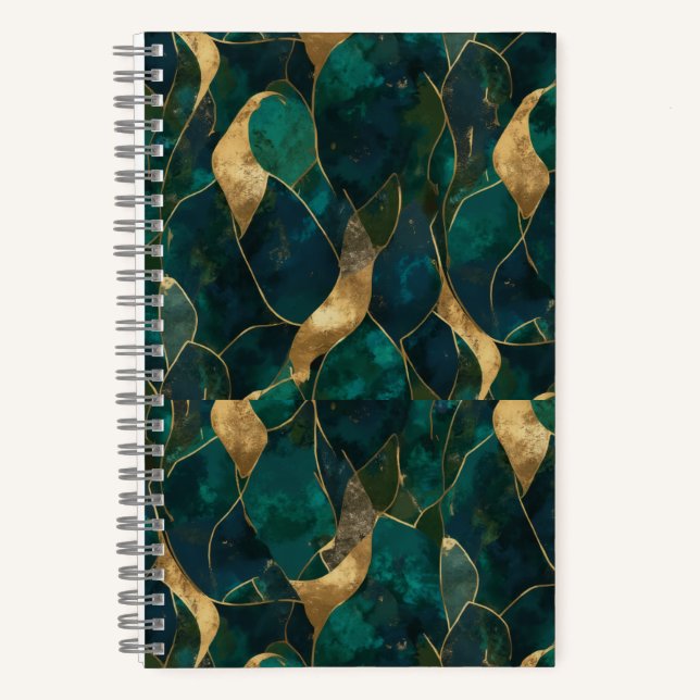 Luxurious Geometric Abstract Spiral Notebook (Front)