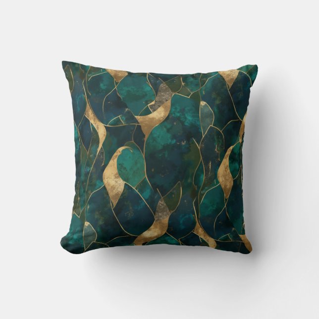 Luxurious Geometric Abstract Throw Pillow (Front)