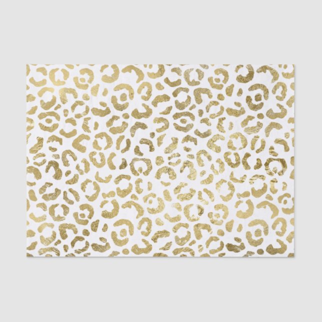 Luxurious Glam Gold Leopard Print Tissue Paper (Front)