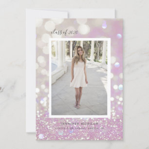 luxurious glitter graduation photo announcement