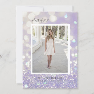 luxurious glitter graduation photo announcement