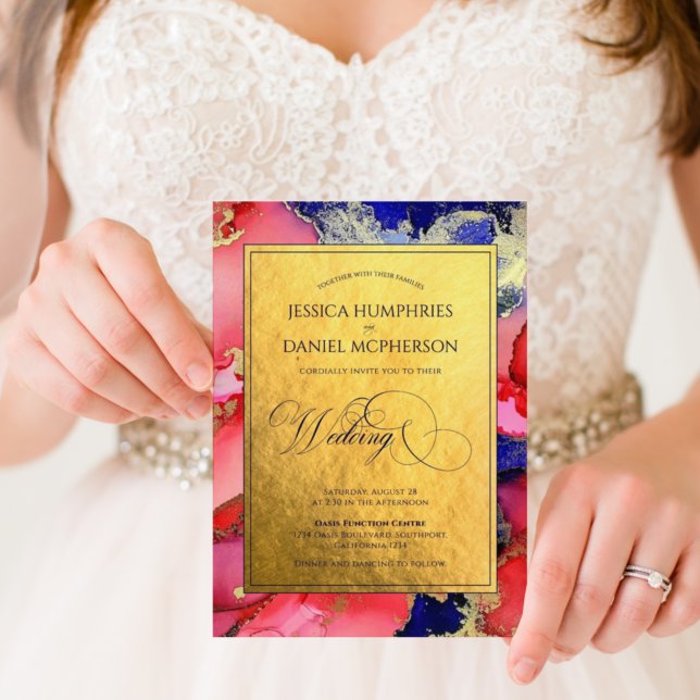 *Luxurious Gold Abstract Formal Wedding Invitation (Creator Uploaded)
