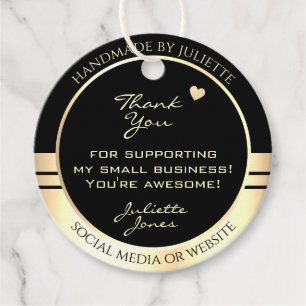 Luxurious Gold and Black Colour Packaging Thank Yo Favour Tags