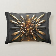 ​Luxurious Gold and Dark Crystal 3D Geometric Acce