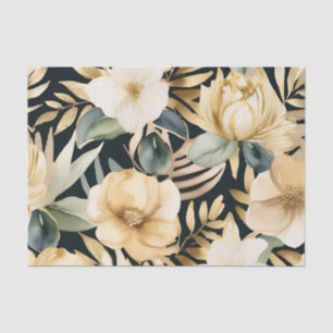 Luxurious Gold and White Floral Tissue Paper