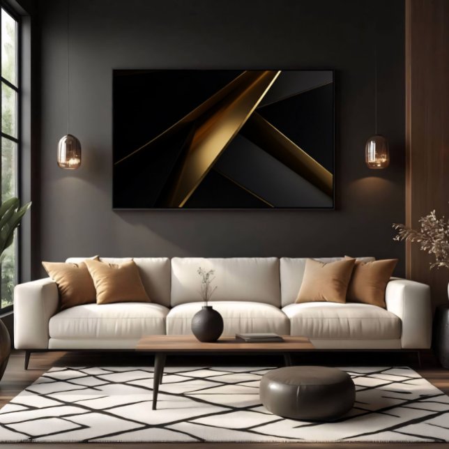 Luxurious Gold Black Abstract Geometric Canvas Print (Creator Uploaded)