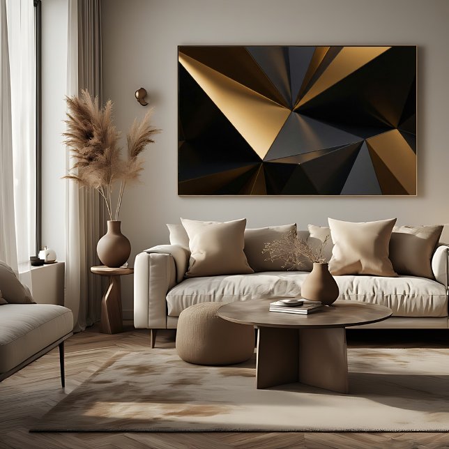 Luxurious Gold Black Abstract Geometric Poster (Creator Uploaded)