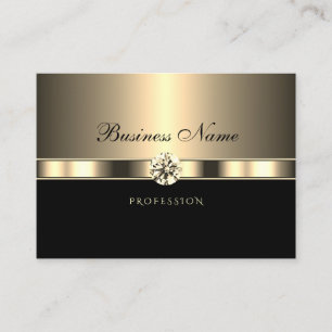 Luxurious Gold Black with Sparkling Rhinestones Business Card