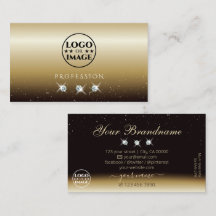 Luxurious Gold Brown Sparkling Diamonds with Logo