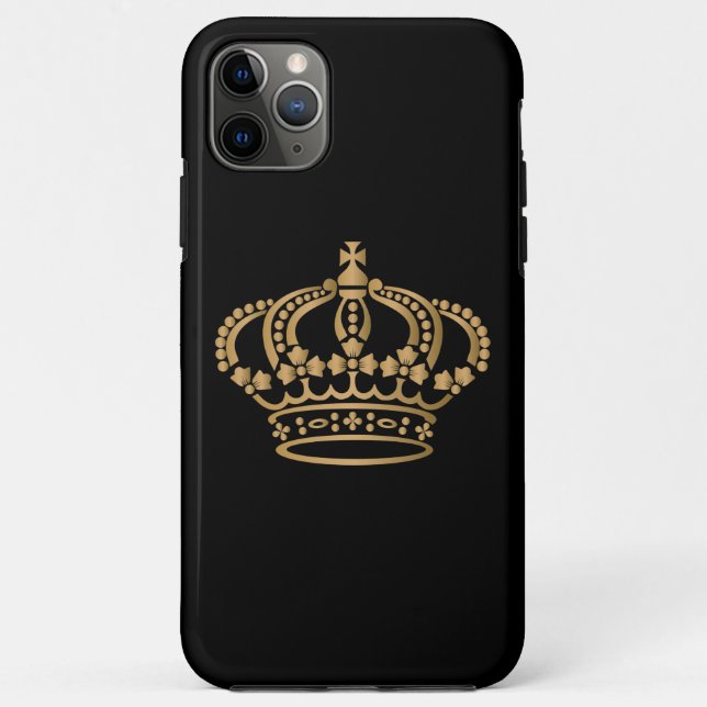 Luxurious Gold Crown Black Case-Mate iPhone Case (Back)