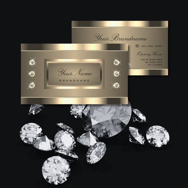 Luxurious Gold Effect with Shimmery Rhinestones  Business Card (Creator Uploaded)