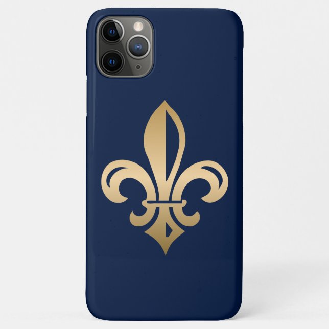 Luxurious Gold Fleur de Lis Navy Case-Mate iPhone Case (Back)