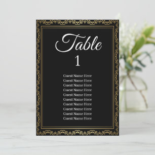 Luxurious Gold Frame Wedding Seating Chart Card