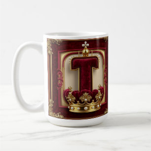 Luxurious Gold Frame With Crowned Monogram Coffee Mug
