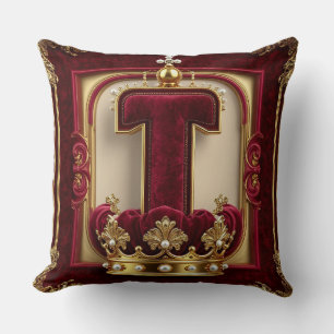 Luxurious Gold Frame With Crowned Monogram Cushion